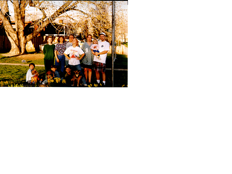 Family in the front yard